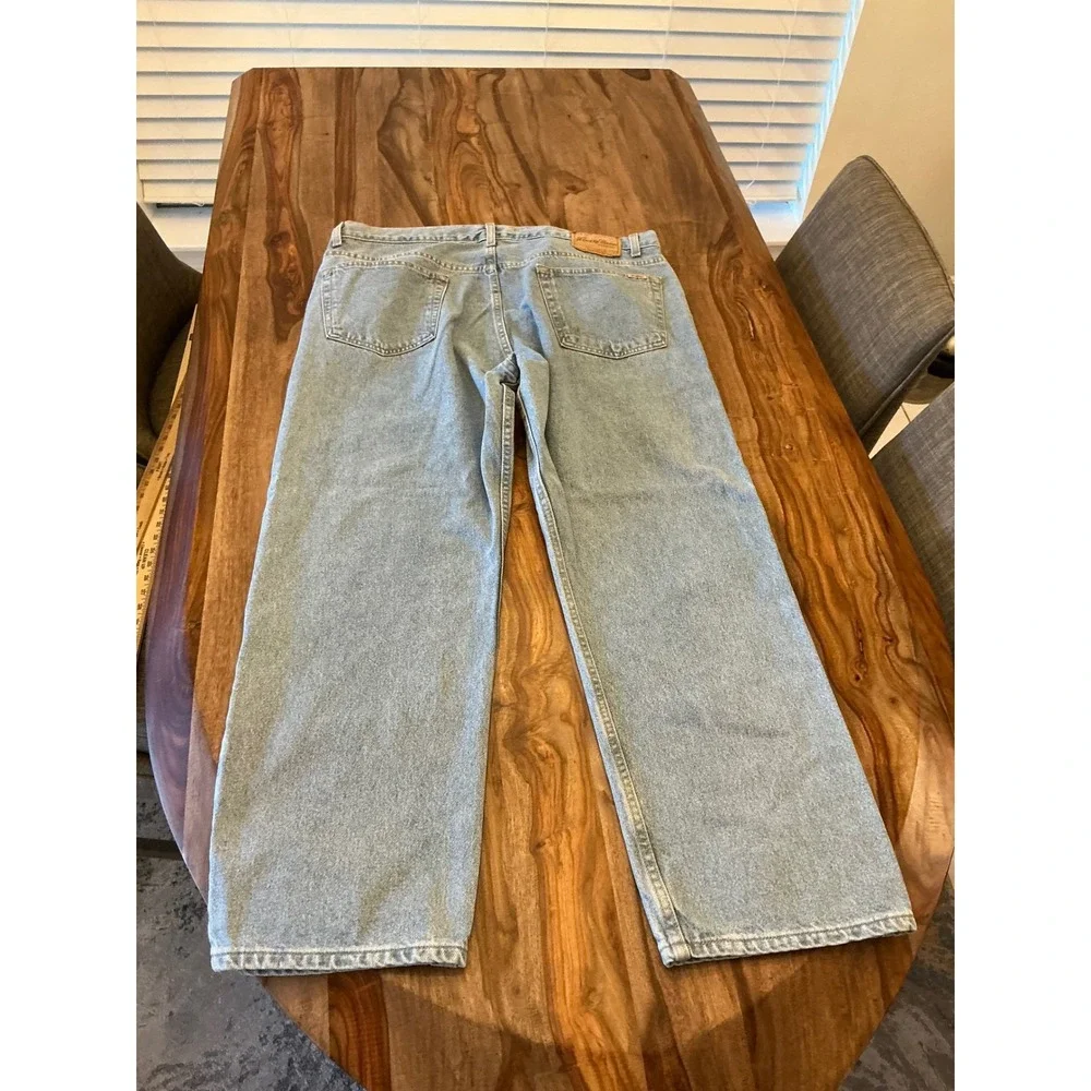 Levi Strauss Signature Mens 44x30 Light Wash Regular Fit 100 Cotton Jeans